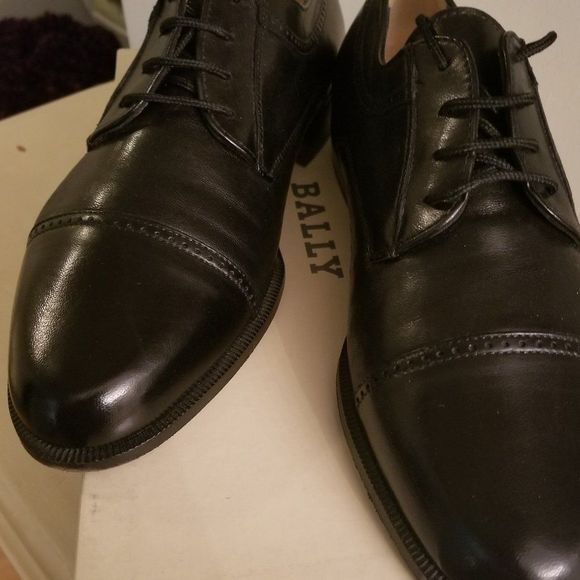 BALLY PARA LAMB SKIN LEATHER BLACK LACE UP MEN'S SHOES 8D - Picture 1 of 6